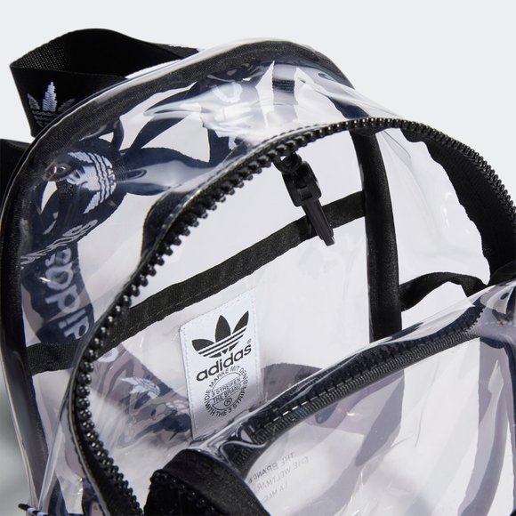 Adidas Transparent Mini Trefoil Backpack Black - Picture 9 of 16